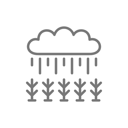 Vector field under rain line icon. Symbol and sign illustration design. Isolated on white backgroundのイラスト素材