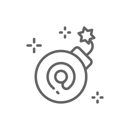 Email bomb, computer virus line icon.のイラスト素材