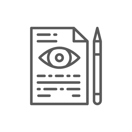 Vector eye doctor prescription line icon. Symbol and sign illustration design. Isolated on white backgroundのイラスト素材