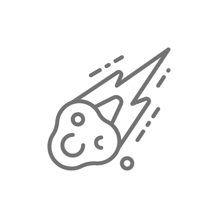 Meteorite, meteor rain fall line icon.のイラスト素材