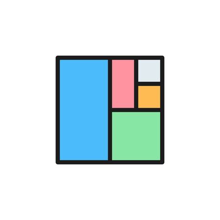 Vector golden ratio square flat color icon.のイラスト素材