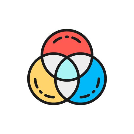 Vector RGB color, swatch palette flat color line icon.のイラスト素材