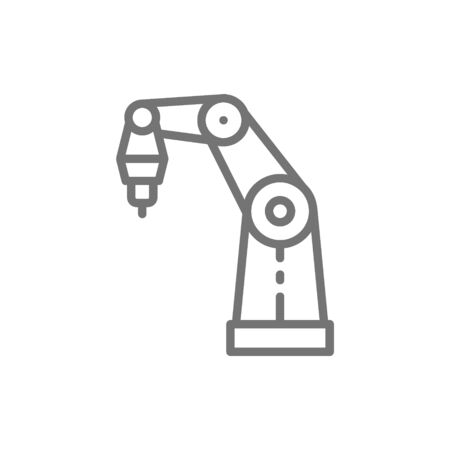 Vector robotic arm for 3d printer line icon. Symbol and sign illustration design. Isolated on white backgroundのイラスト素材