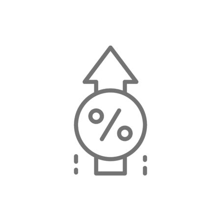 Vector loan interest rate increase line icon.のイラスト素材