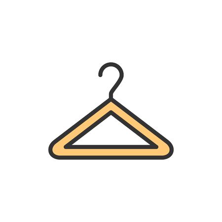 Vector hanger flat color line icon. Isolated on white backgroundのイラスト素材