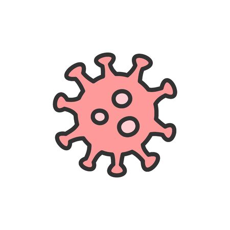 Vector virus, microbe, bacteria flat color line icon. Symbol and sign illustration design. Isolated on white backgroundのイラスト素材