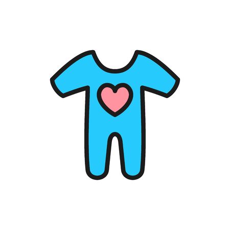 Vector cute baby creepers, children wear flat color icon. Symbol and sign illustration design. Isolated on white backgroundのイラスト素材