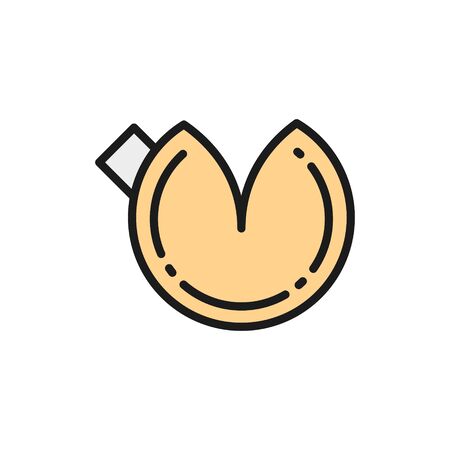 Vector Chinese fortune cookie flat color line icon. Symbol and sign illustration design. Isolated on white backgroundのイラスト素材