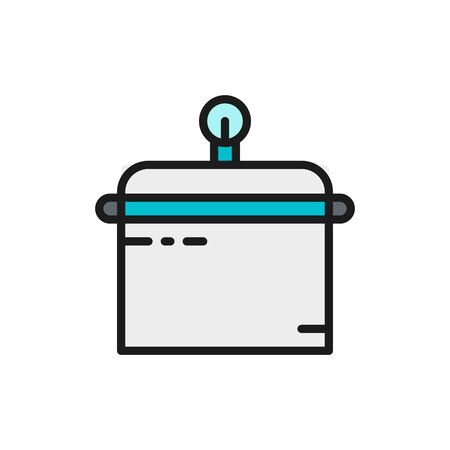 Vector container for tools disinfection, sterilization box, tattoo studio accessory flat color line icon. Symbol and sign illustration design. Isolated on white backgroundのイラスト素材