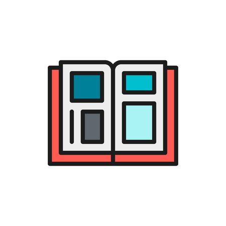 Vector tattoo design catalog flat color line icon. Symbol and sign illustration design. Isolated on white backgroundのイラスト素材