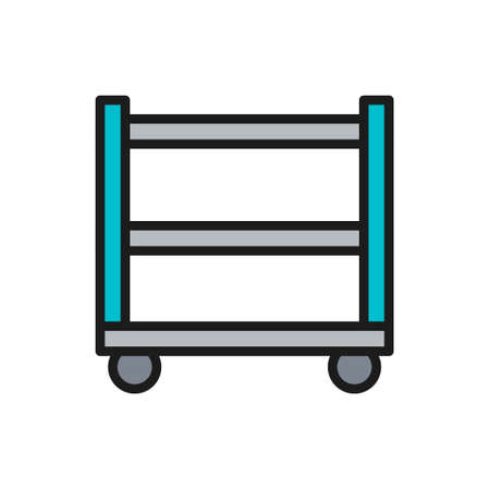 Metal table for welding tools flat color line icon.のイラスト素材