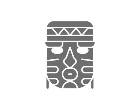Vector african ethnic tribal mask grey icon.のイラスト素材