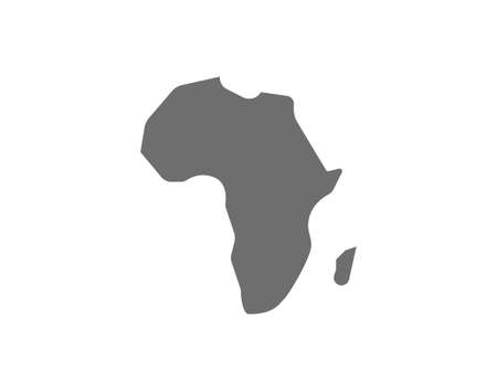 African continent, Africa grey icon. Isolated on white backgroundのイラスト素材