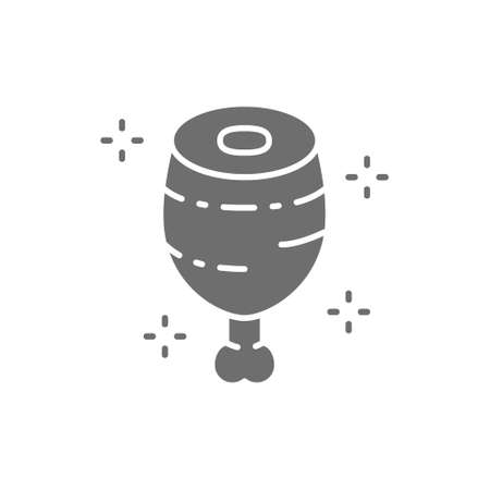 Meat, pork knuckle, prehistoric eat gray icon.のイラスト素材