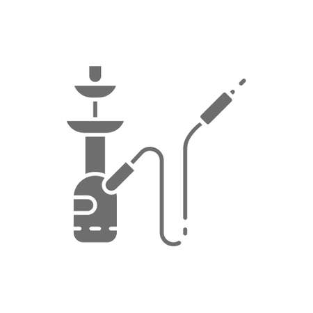 Smoking hookah, tobacco gray icon. Isolated on white background