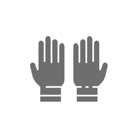Protective rubber gloves, tattoo studio accessory gray icon.のイラスト素材