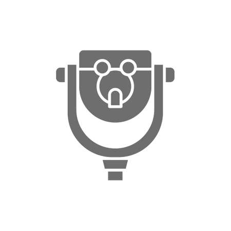 Urban public telescope, binoculars, periscope grey icon.のイラスト素材