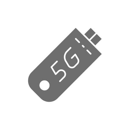 Vector fast 5G internet modem grey icon.のイラスト素材
