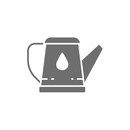Watering can grey icon. Isolated on white backgroundのイラスト素材