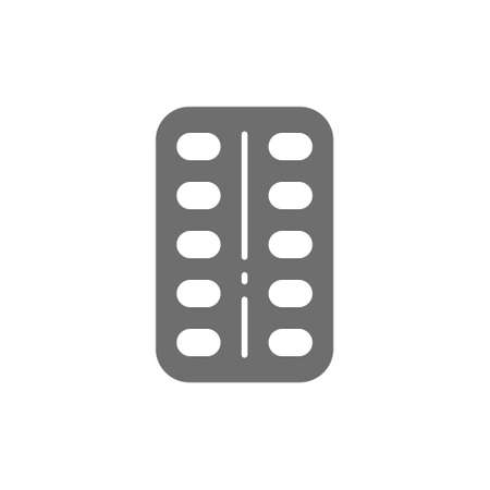 Probiotics, good bacteria in tablets grey icon.のイラスト素材