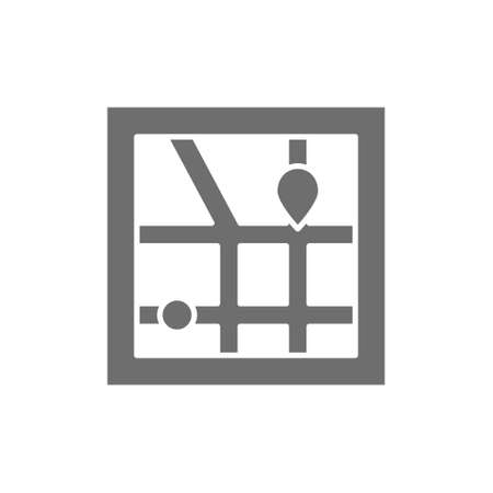 Vector city map navigation, gps gray icon.のイラスト素材