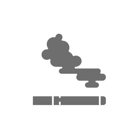 Cigarette, tobacco smoke gray icon. Isolated on white backgroundのイラスト素材
