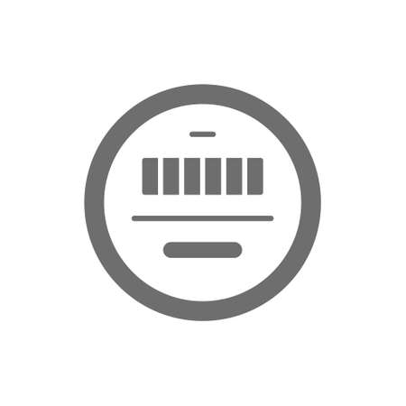 Electric meter gray icon. Isolated on white backgroundのイラスト素材