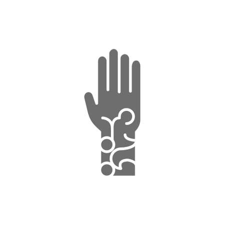Henna tattoo on arm, Mehndi grey icon.のイラスト素材