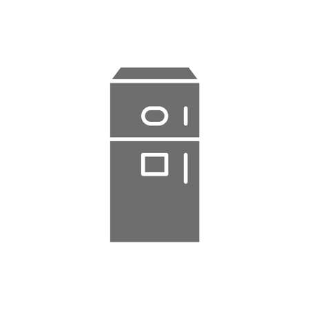 Fridge with ice maker machine grey icon.のイラスト素材