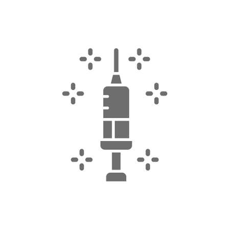 Syringe with medicine, vaccine, injection grey icon.のイラスト素材