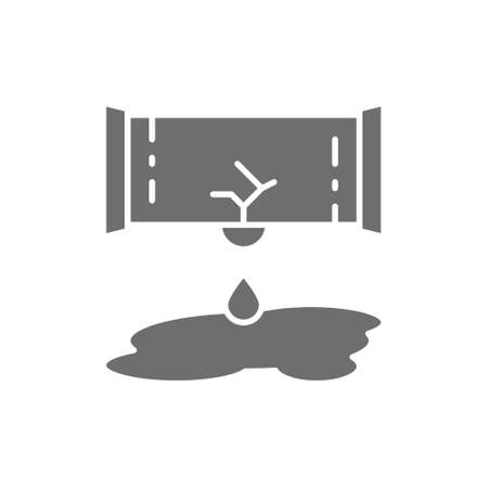 Dripping water pipe grey icon. Isolated on white backgroundのイラスト素材