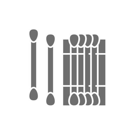 Cotton buds for ears, swabs grey icon.のイラスト素材