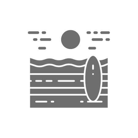 Beach landscape grey icon. Isolated on white backgroundのイラスト素材