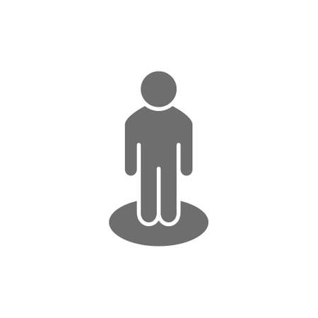 Person location in circle, street view, location pin grey icon.のイラスト素材