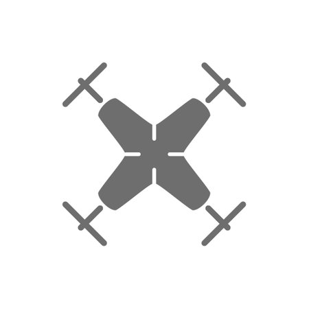 Fast drone grey icon. Isolated on white backgroundのイラスト素材