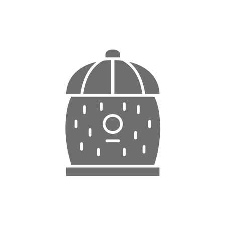 Bee hive, beehive grey icon. Isolated on white backgroundのイラスト素材