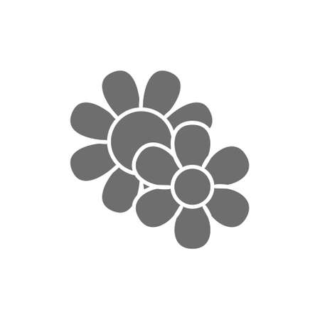 Field flowers grey icon. Isolated on white backgroundのイラスト素材