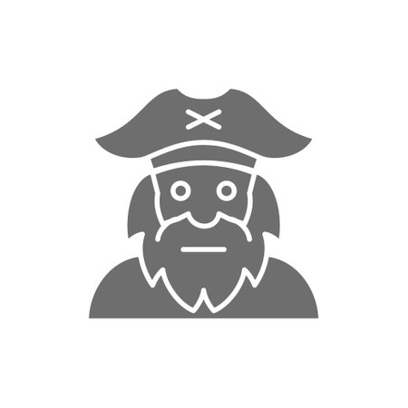 Captain, sailor, pirate, old man grey icon.のイラスト素材