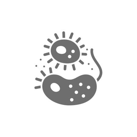 Bacteria, viruses, germs grey icon. Isolated on white backgroundのイラスト素材