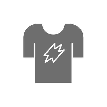 T-shirt, clothing grey icon. Isolated on white backgroundのイラスト素材