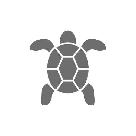 Turtle, aquatic animal grey icon. Isolated on white backgroundのイラスト素材