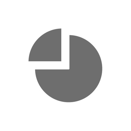 Pie chart with segment grey icon. Isolated on white backgroundのイラスト素材
