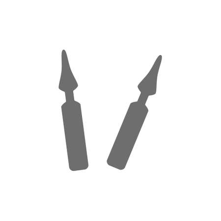 Injection for solution ampoules grey icon. Isolated on white backgroundのイラスト素材