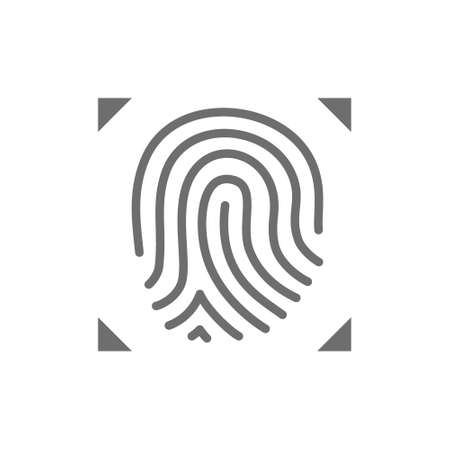Vector fingerprint verification grey icon. Symbol and sign illustration design. Isolated on white backgroundのイラスト素材