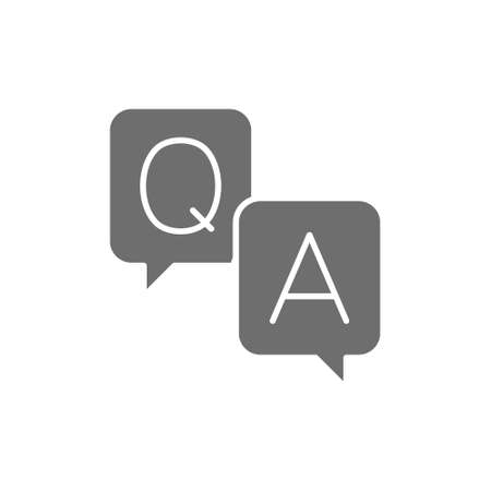 Chat cloud, question with answer sign grey icon.のイラスト素材