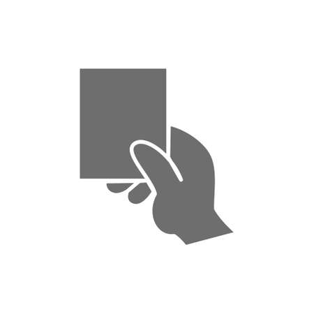 Vector hand showing card grey icon. Isolated on white backgroundのイラスト素材