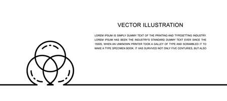 Vector RGB color, swatch palette one line icon. Continuous one lineのイラスト素材