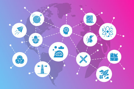 Creative icon business banner. Innovation, startup, artwork, project, idea vector illustration modern design template.のイラスト素材