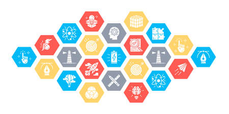 Creative web design banner and presentation. Innovation, startup, artwork, project, idea vector illustration.のイラスト素材