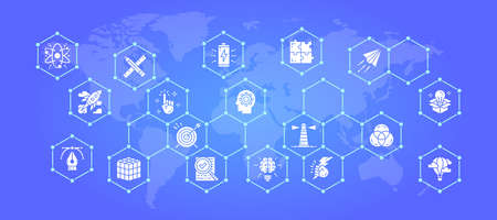 Creative illustration design template. Innovation, startup, artwork, project, idea for website banner, web app design, ui.のイラスト素材